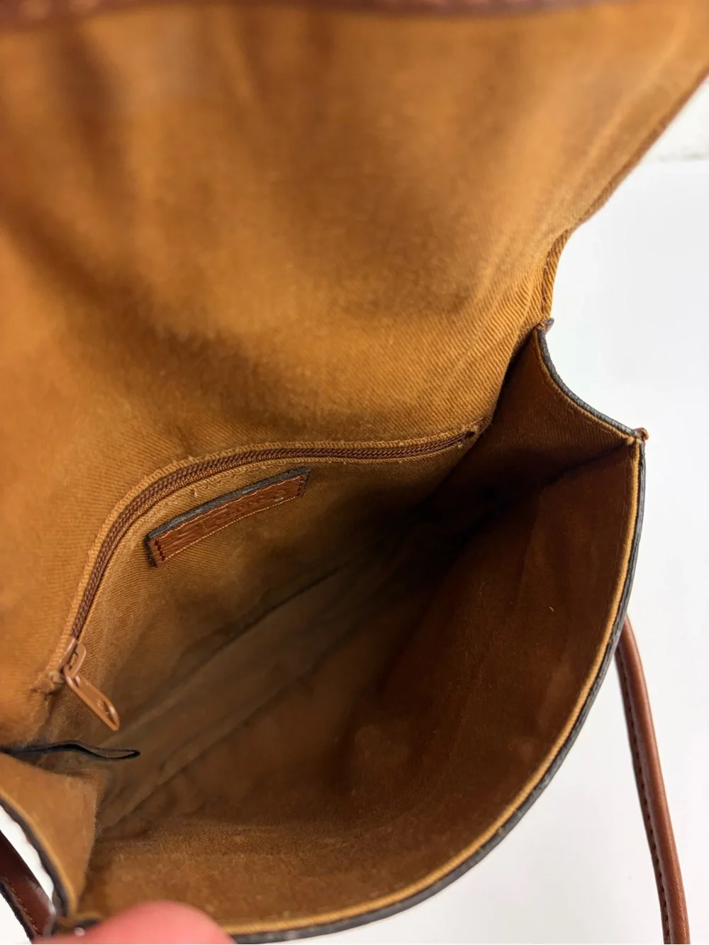 Fossil Brown Leather Mini Beaded Flap Crossbody Shoulder Bag VTG